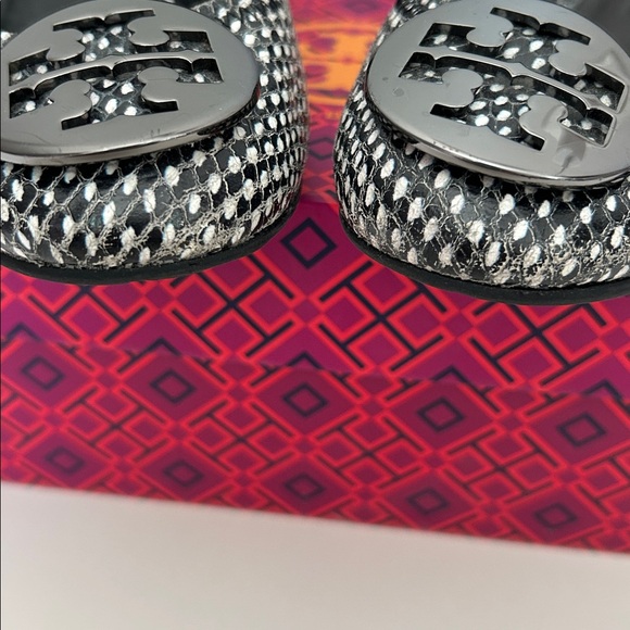 Tory Burch Snakeskin Black and White Wedges - Picture 3 of 10